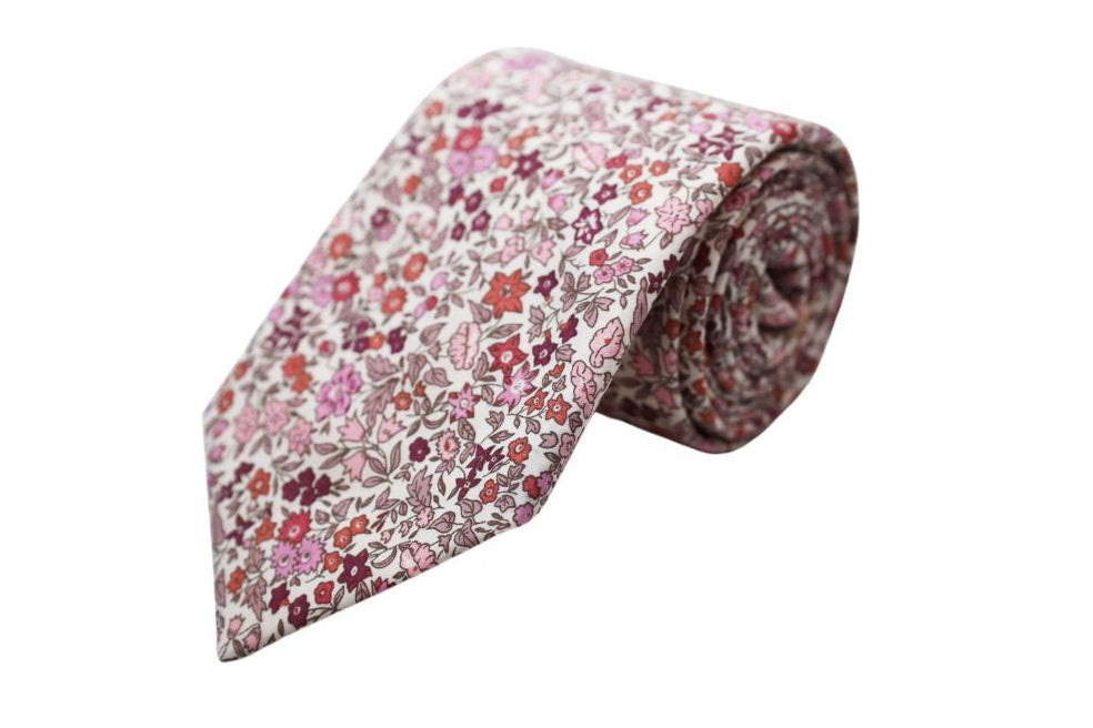Burgundy Blossom Bliss Necktie
