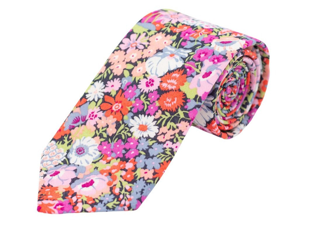 Pink Floral Necktie High Cotton