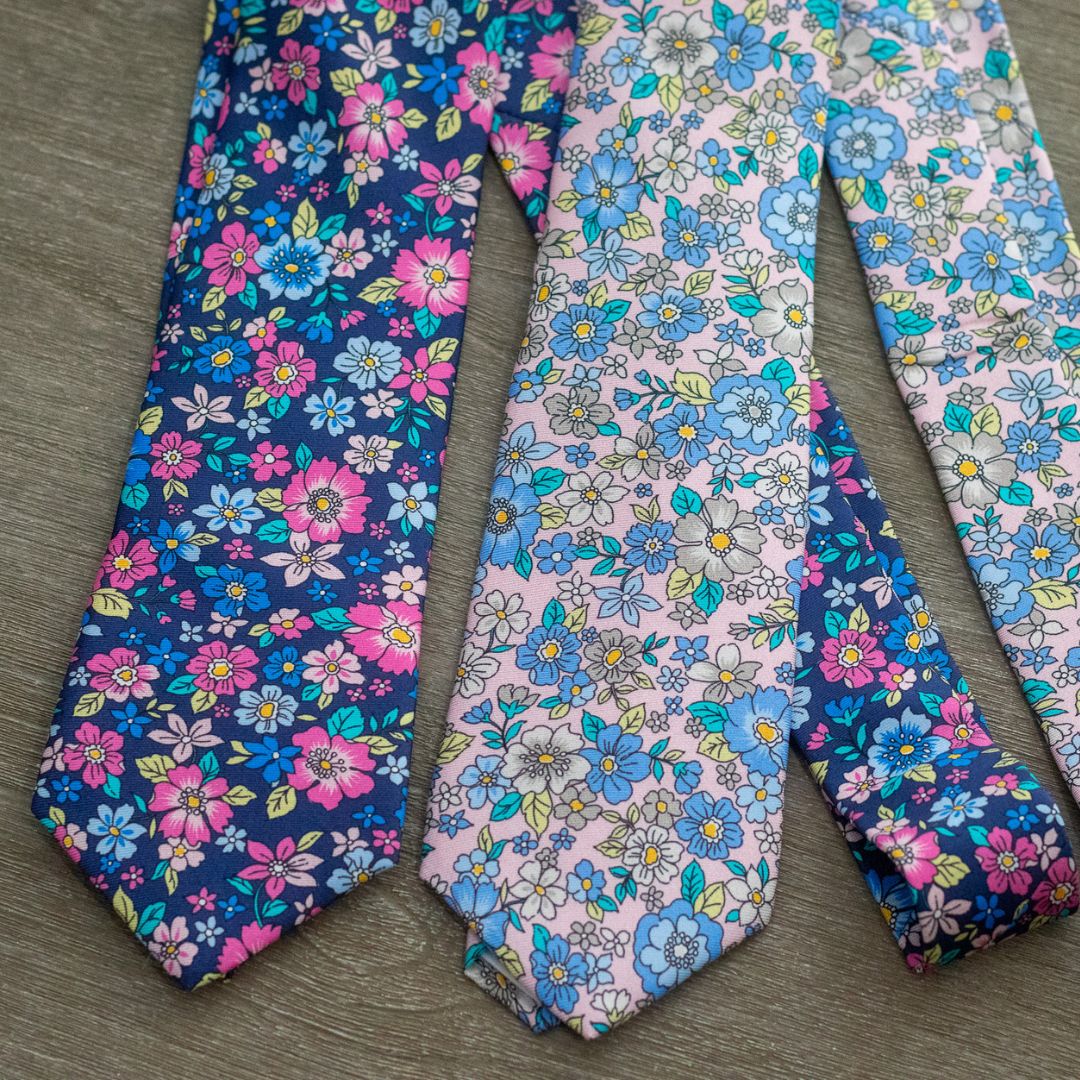 Garden Party Floral Necktie - Pink High Cotton