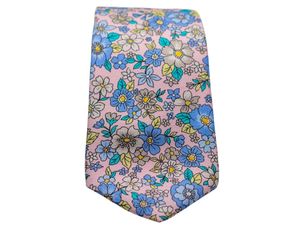 Garden Party Floral Necktie - Pink High Cotton
