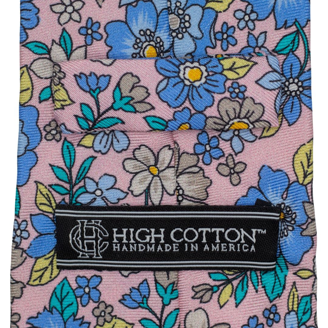 Garden Party Floral Necktie - Pink High Cotton