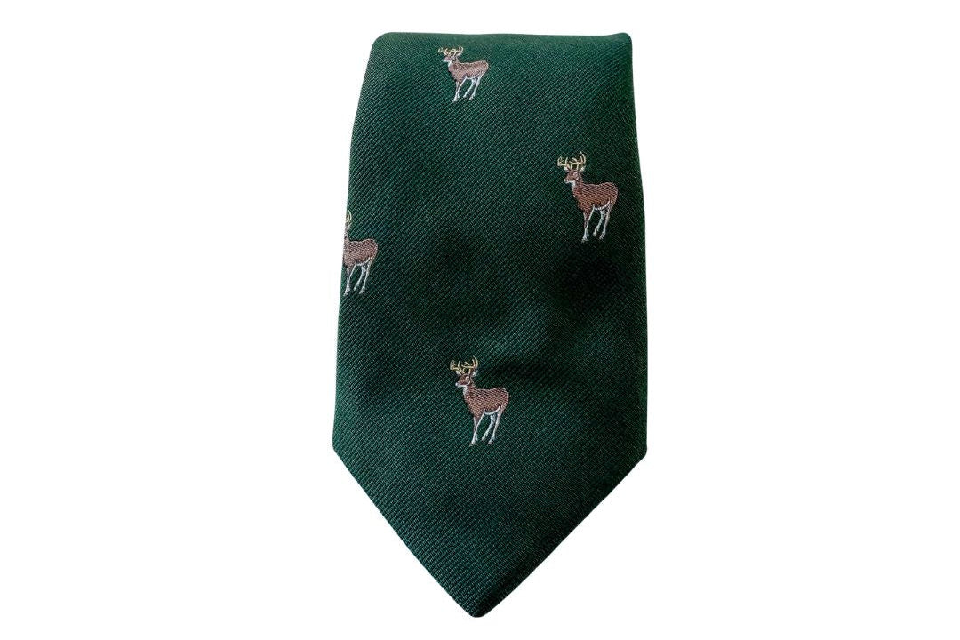 The Holiday Buck Silk Necktie - Green