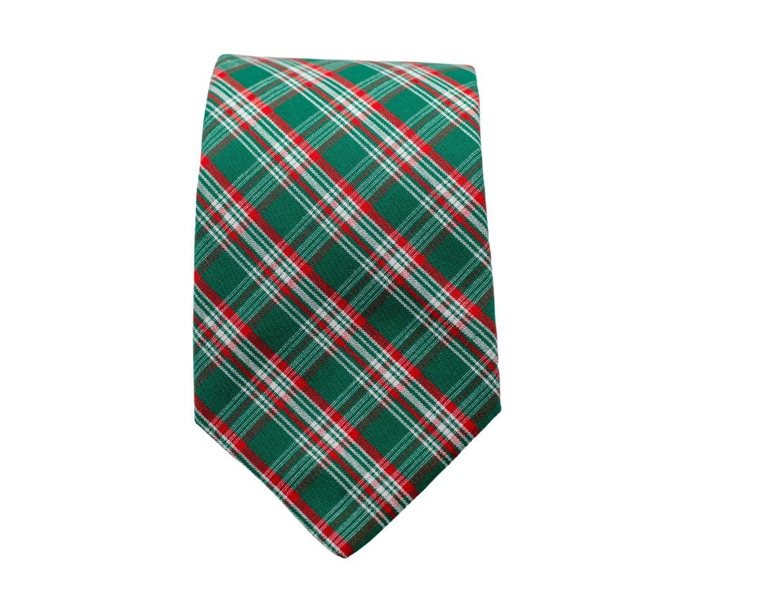 Green Holiday Plaid Necktie High Cotton