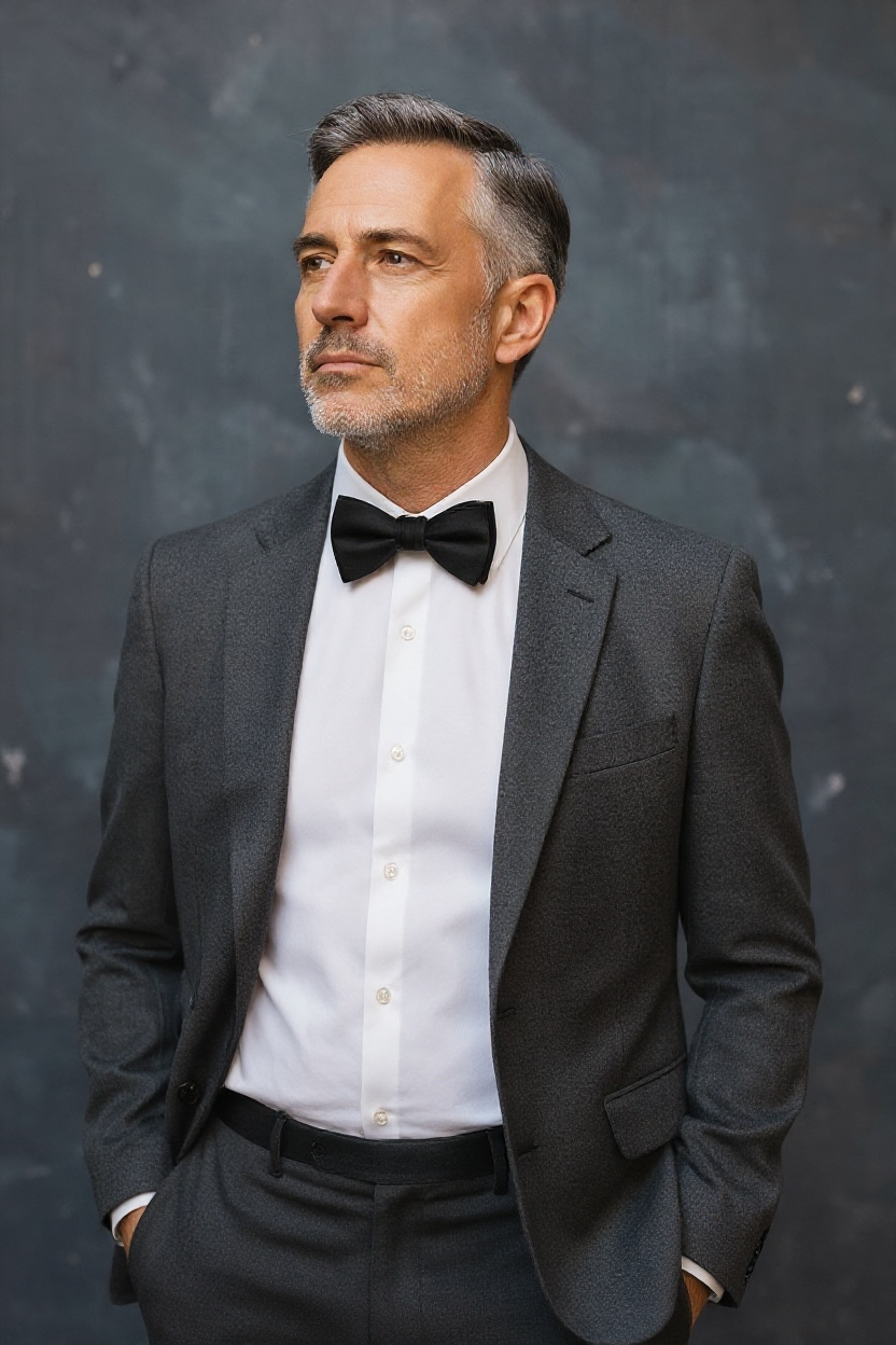 Black Faille Silk Bow Tie