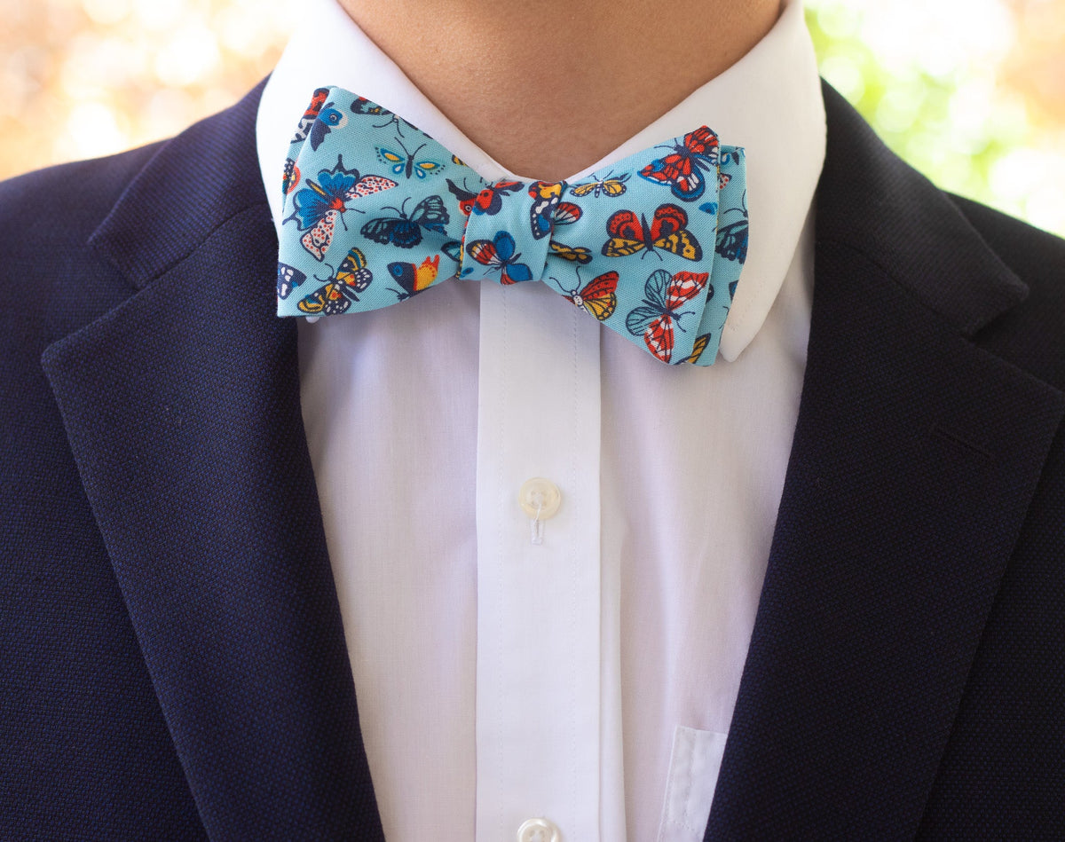 Social Butterfly Bow Tie - Blue High Cotton
