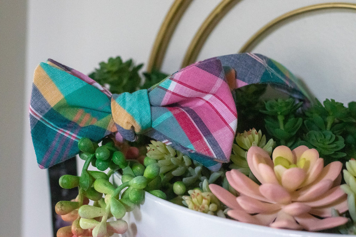 Savannah Stroll Plaid Bow Tie High Cotton