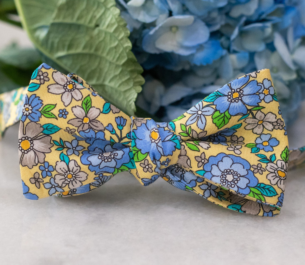 Garden Party Floral Bow Tie - Yellow High Cotton