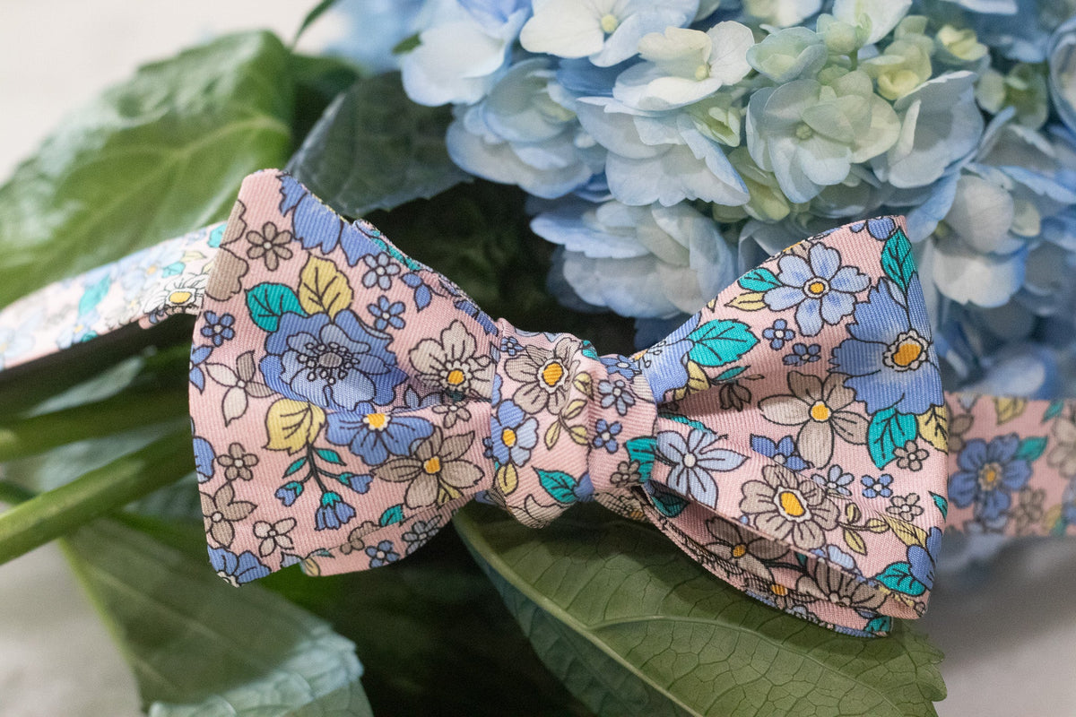 Garden Party Floral Bow Tie - Pink High Cotton