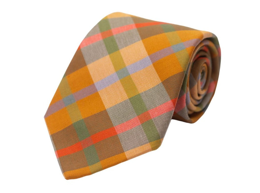 Autumn Plaid Cotton Necktie High Cotton