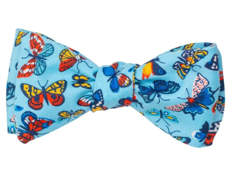 Social Butterfly Bow Tie - Blue High Cotton
