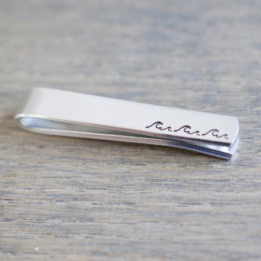 Ocean Wave Silver Tie Bar High Cotton