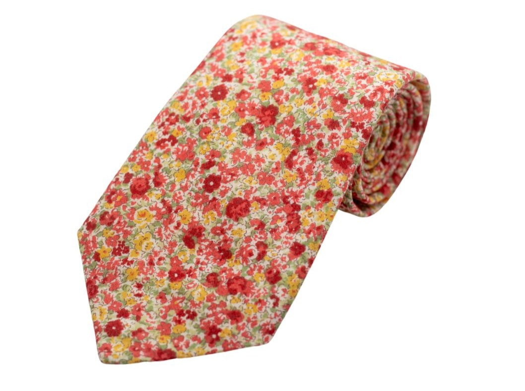 Run for the Roses Red Floral Necktie High Cotton