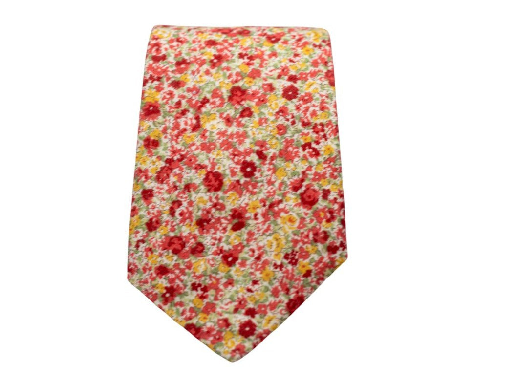 Run for the Roses Red Floral Necktie High Cotton