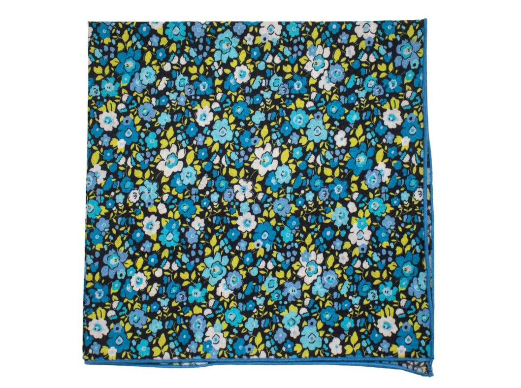Blooming Blues Floral Pocket Square