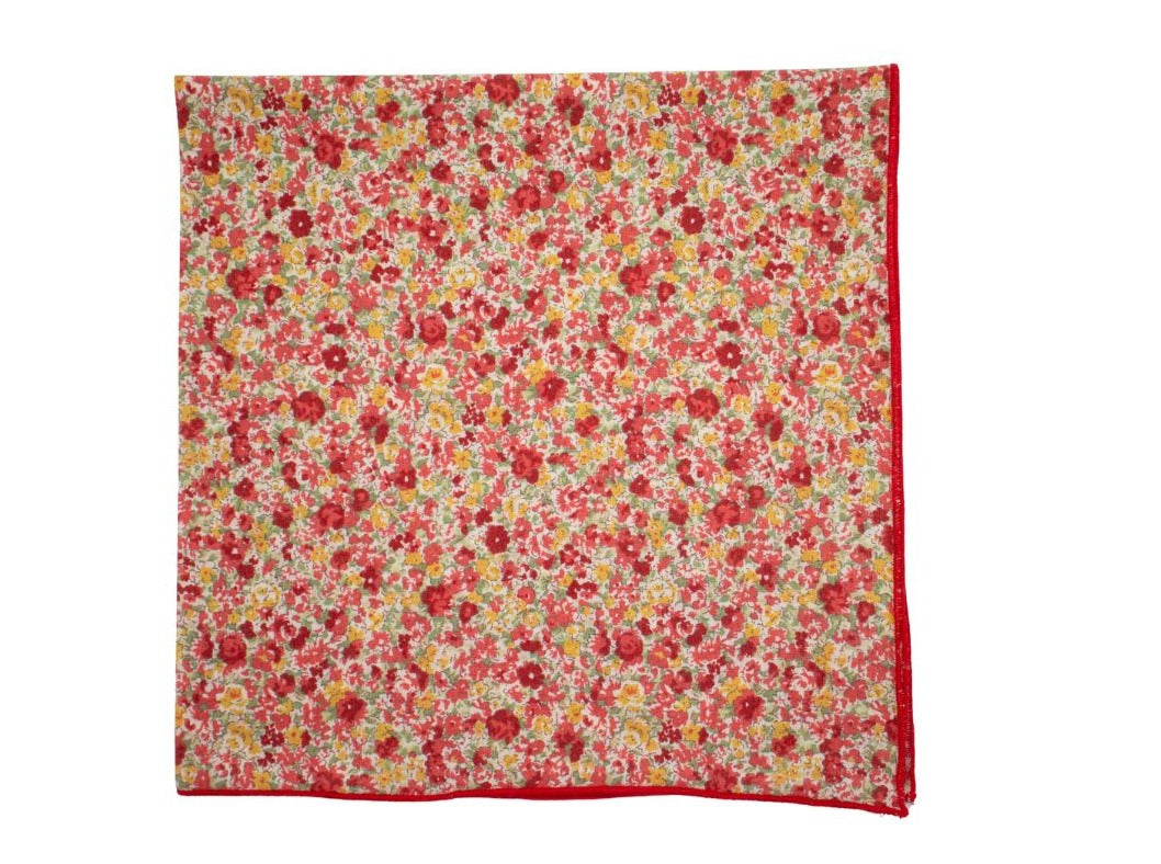 Run for the Roses Red Floral Pocket Square
