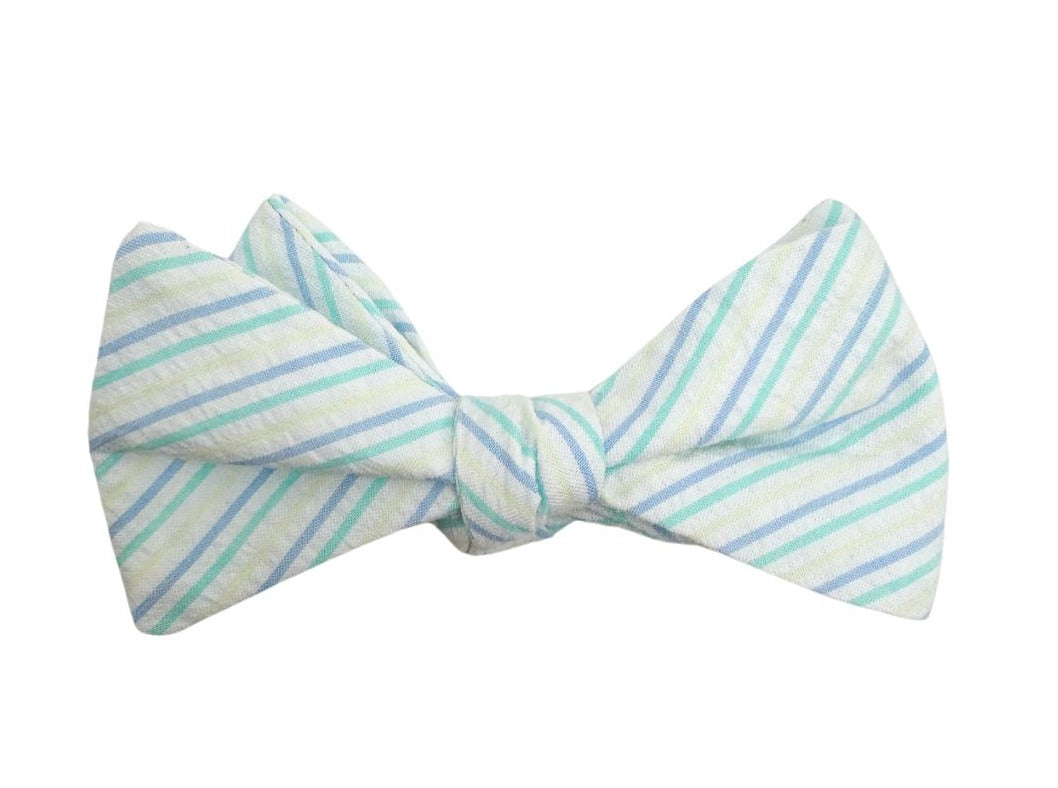 Coastal Breeze Cotton Seersucker Bow Tie High Cotton