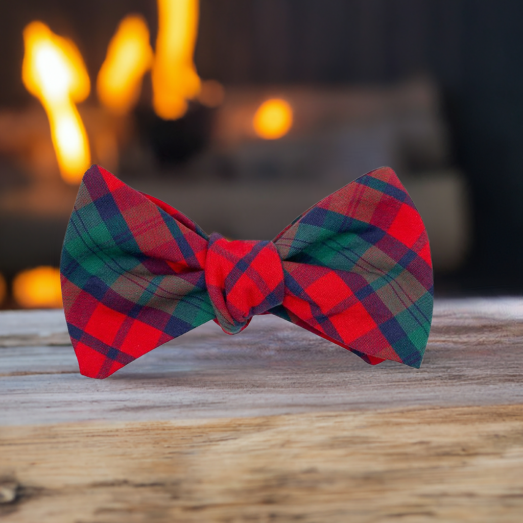 Winter Lodge Plaid Cotton Bow Tie High Cotton