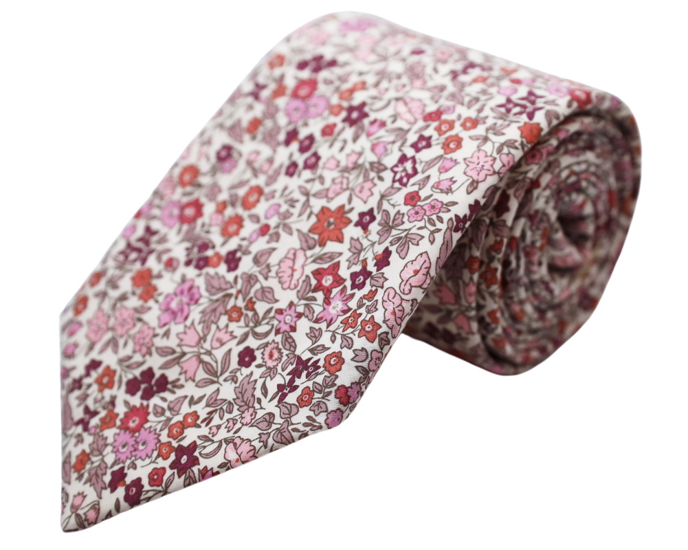Burgundy Blossom Bliss Necktie High Cotton