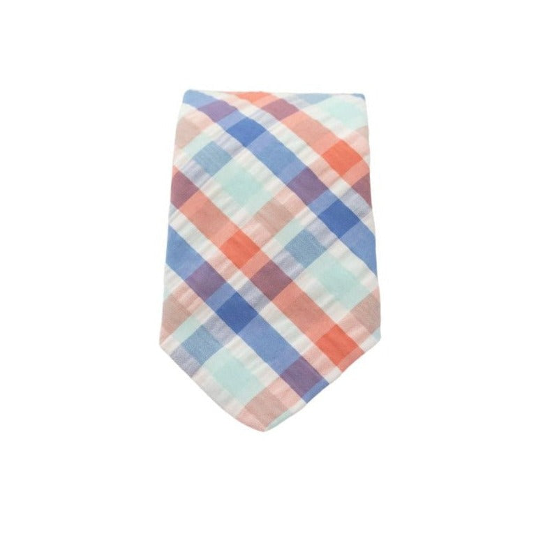 Watercolor Seersucker Plaid Necktie High Cotton