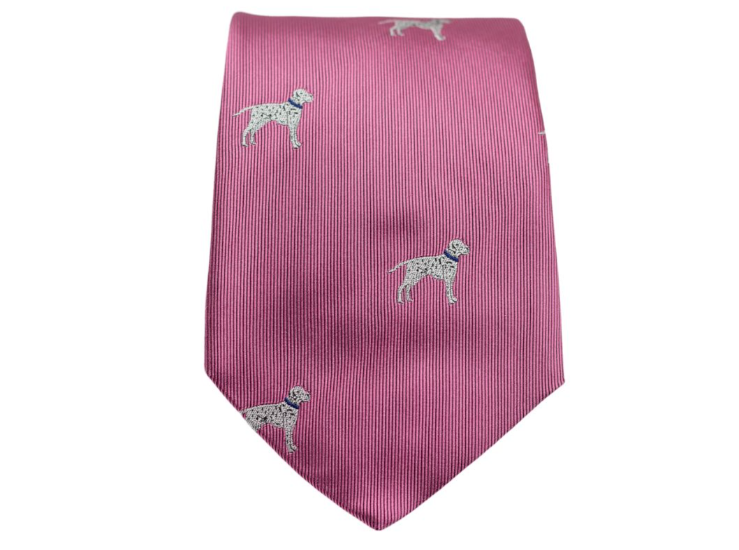 Dalmatian Dog Necktie- Pink High Cotton