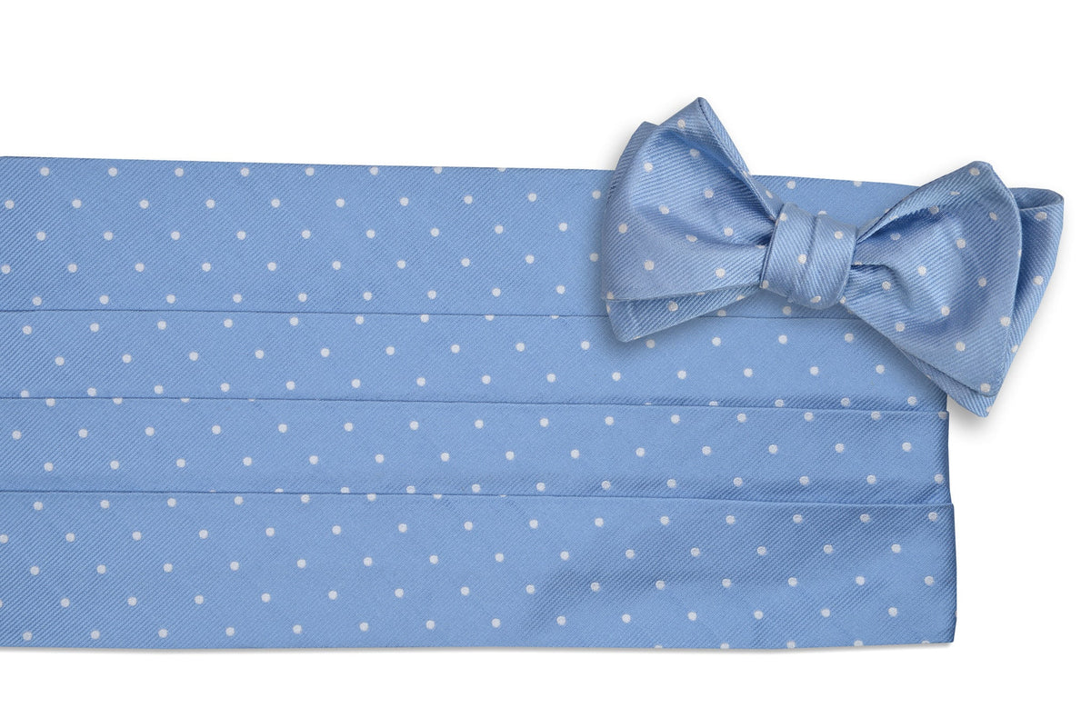 Cornflower Dot Cummerbund Set High Cotton Ties