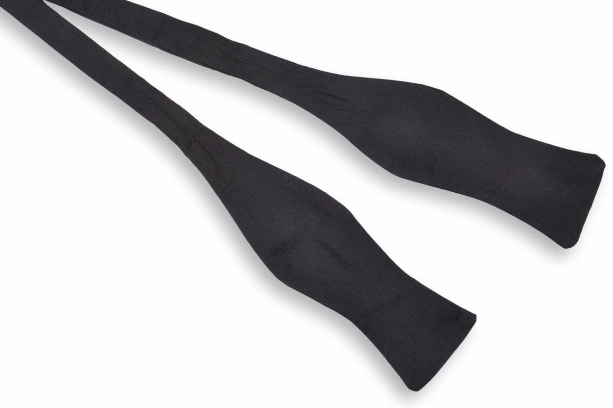Black Satin Silk Bow Tie High Cotton
