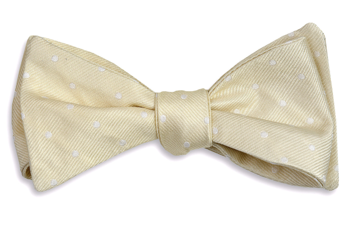 Light Champagne Dot Bow Tie