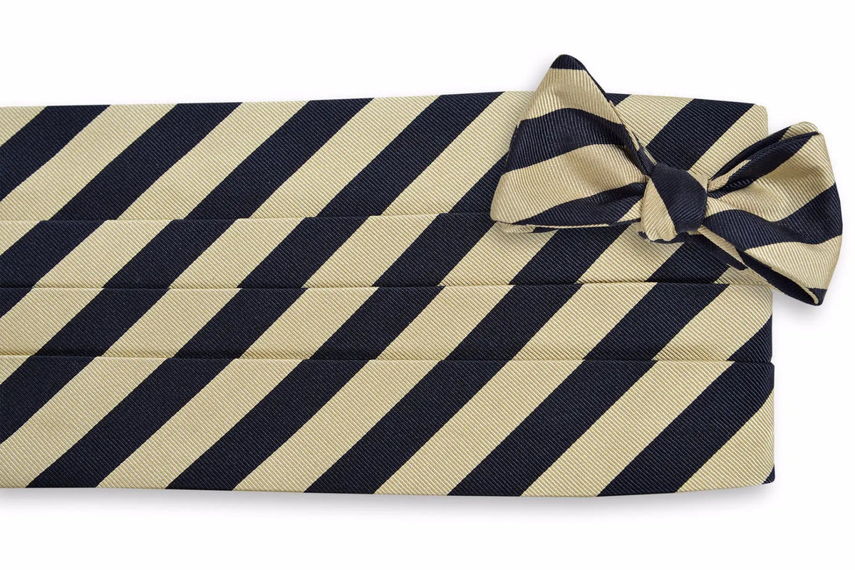 All American Stripe Cummerbund Set - Black and Gold