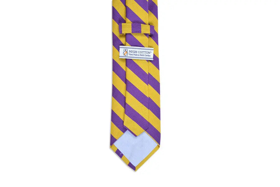 All American Stripe Necktie - Purple and Gold