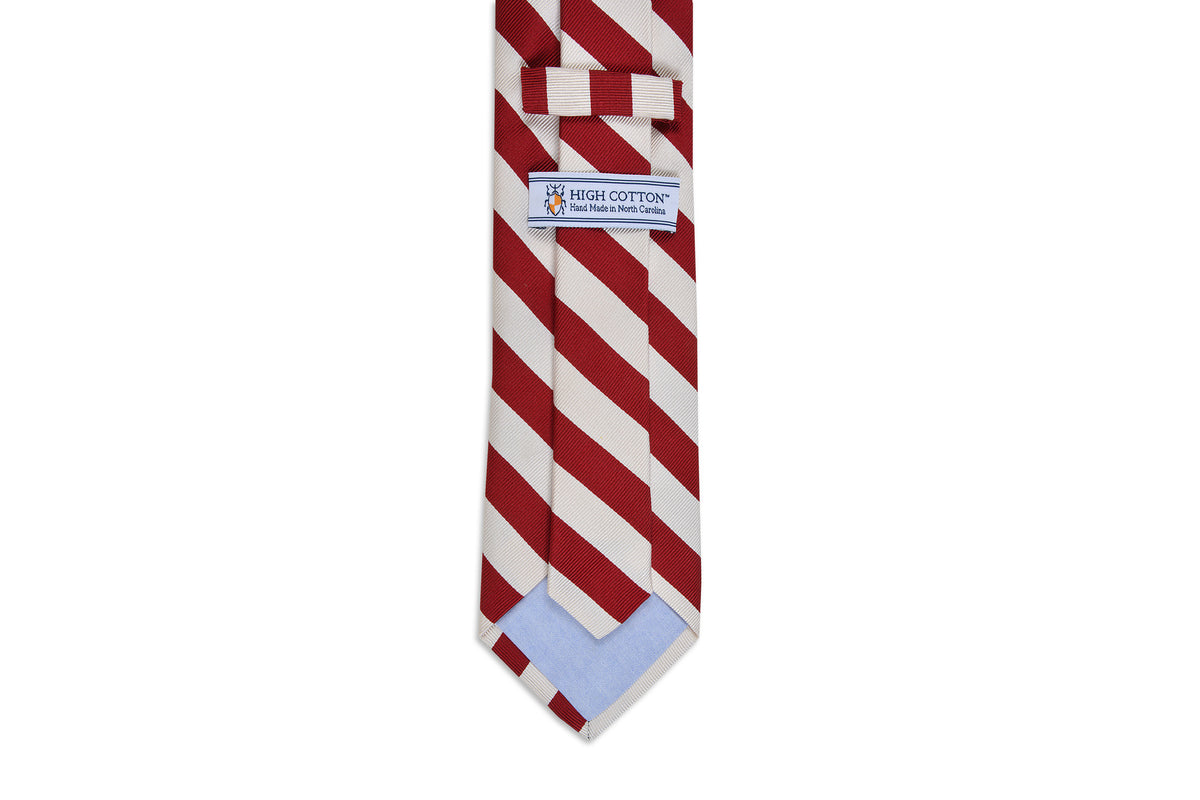 All American Stripe Necktie - Crimson and White