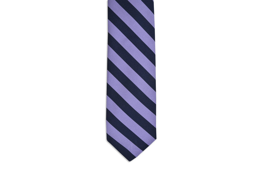 All American Stripe Necktie - Lavender and Navy