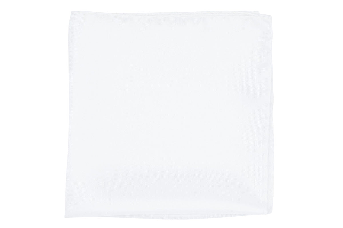 White Silk Pocket Square High Cotton