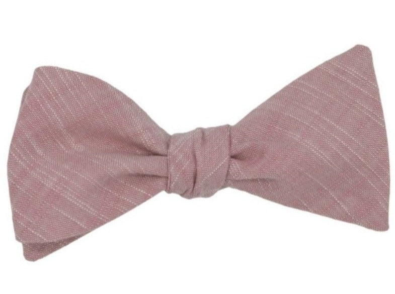 Dusty Rose Linen Bow Tie