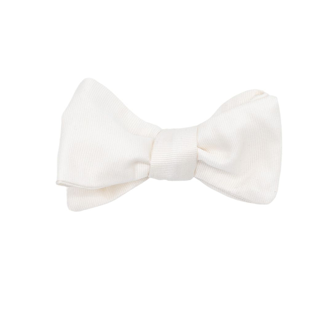 White Faille Bow Tie