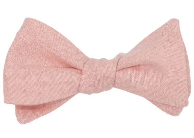 Blush Pink Linen Bow Tie High Cotton