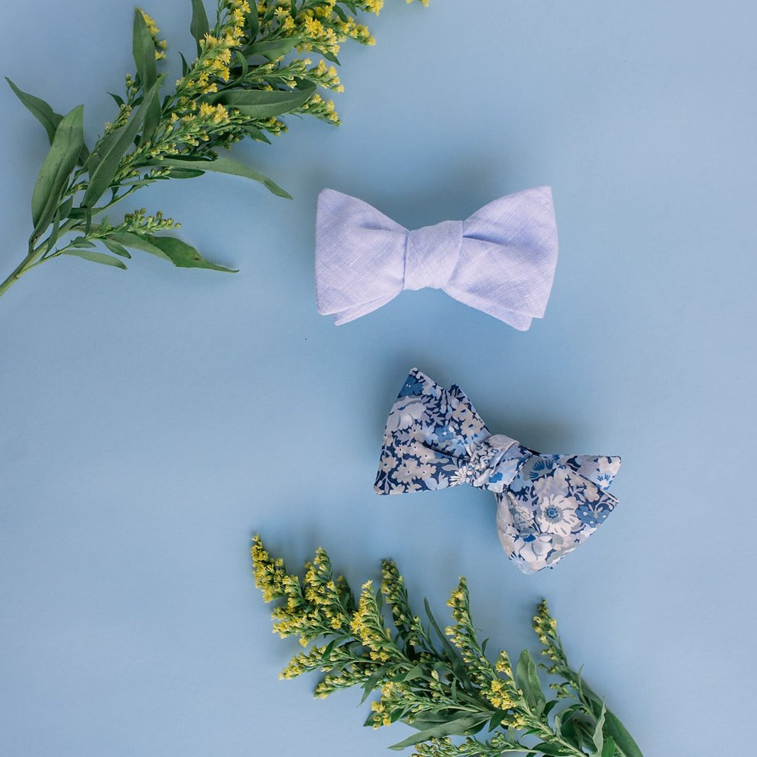 Blue Floral Bow Tie High Cotton