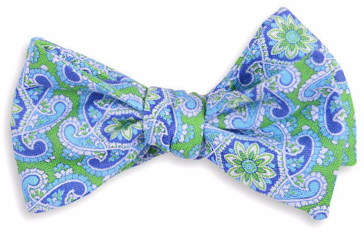 Green Derby Paisley Bow Tie