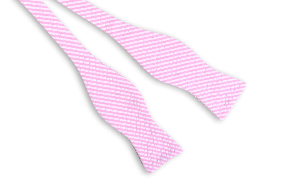 Hot Pink Seersucker Stripe Bow Tie High Cotton Ties