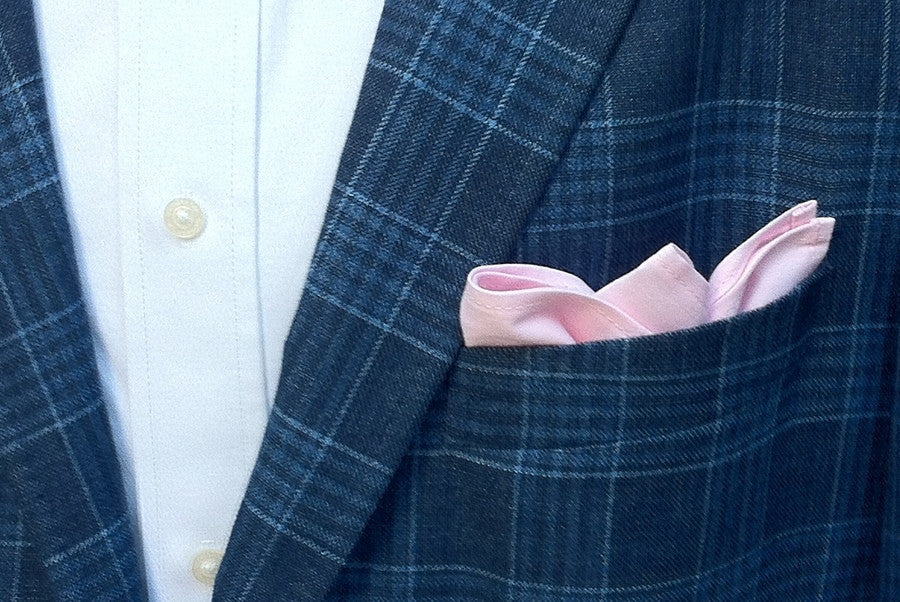 Pink Chambray Pocket Square High Cotton Ties