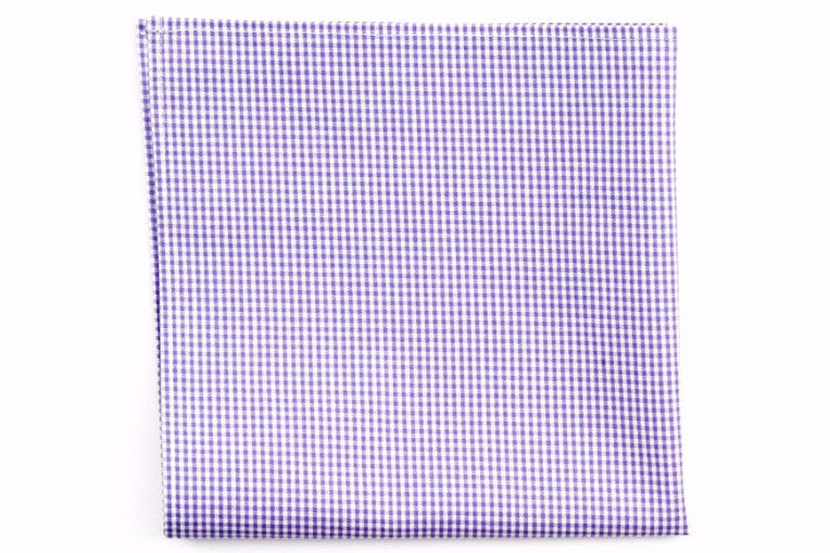 Soft Lavender Mini Check Pocket Square