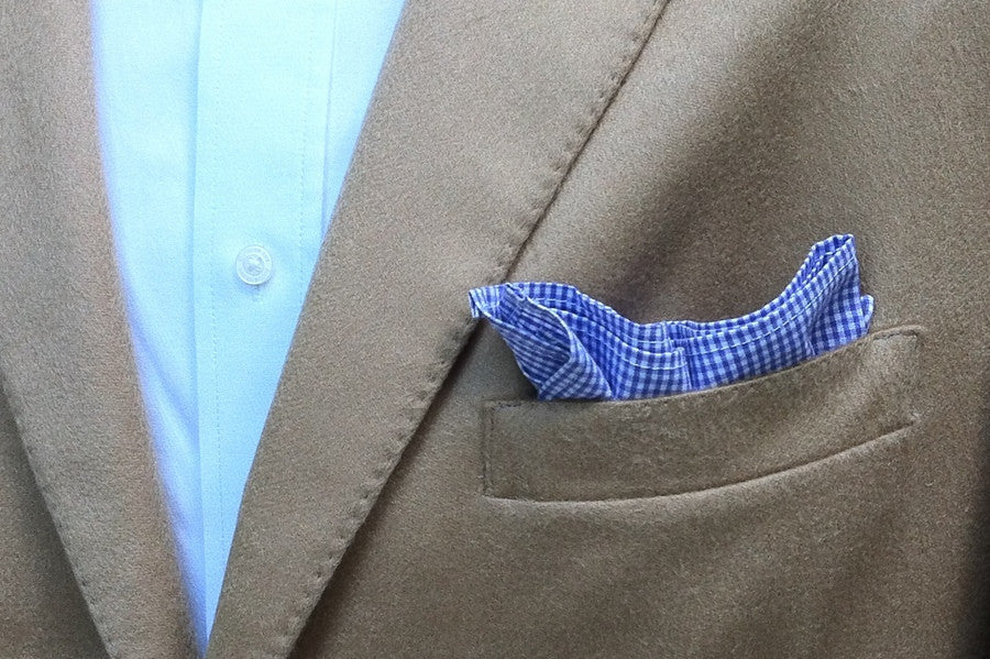 Soft Lavender Mini Check Pocket Square High Cotton Ties