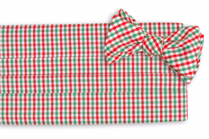 Christmas Tattersall Cummerbund Set High Cotton Ties