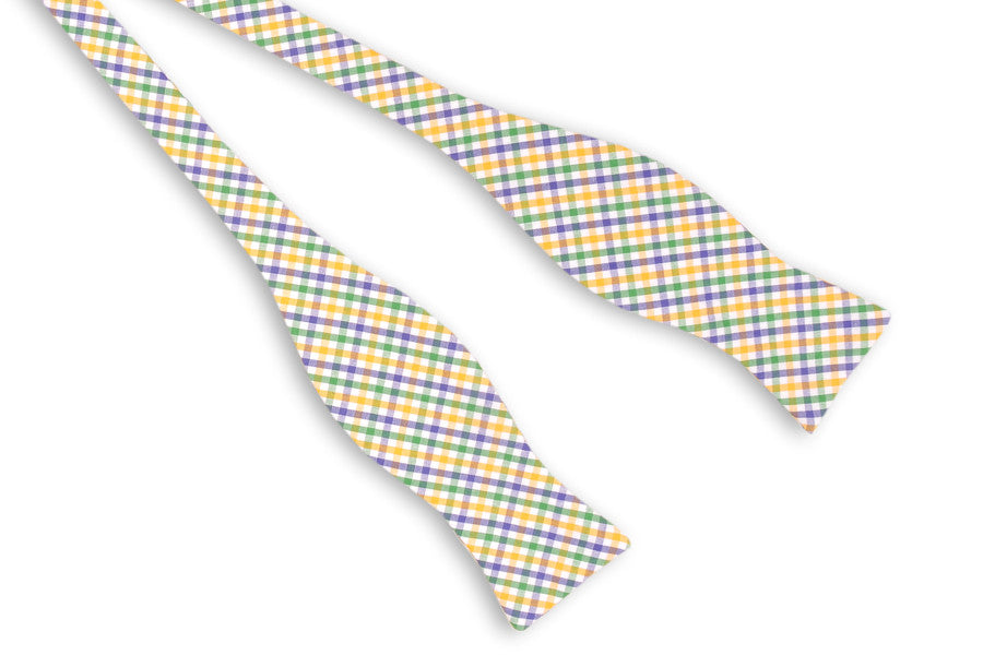Mardi Gras Tattersall Bow Tie High Cotton