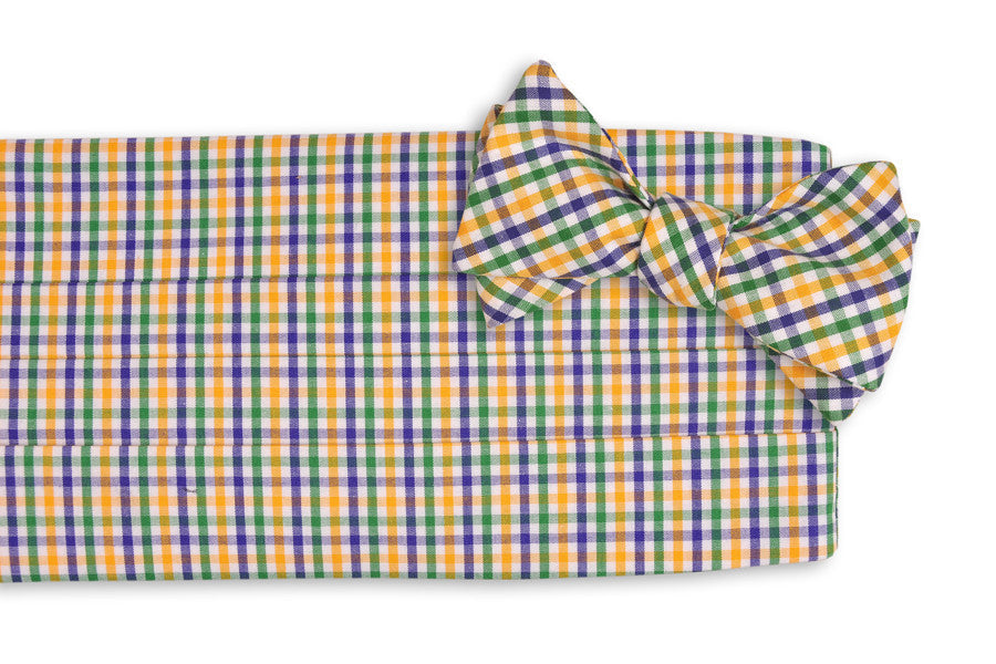 Mardi Gras Tattersall Cummerbund Set High Cotton Ties