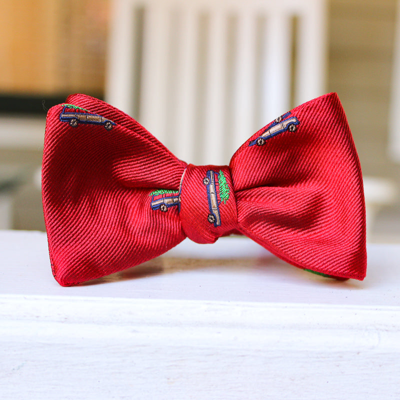 Christmas Woody Bow Tie - Red High Cotton