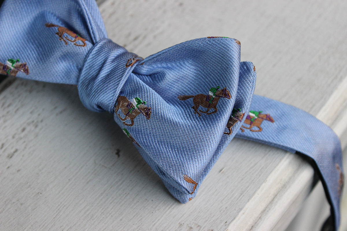 Cocky Jockey Bow Tie - Blue High Cotton