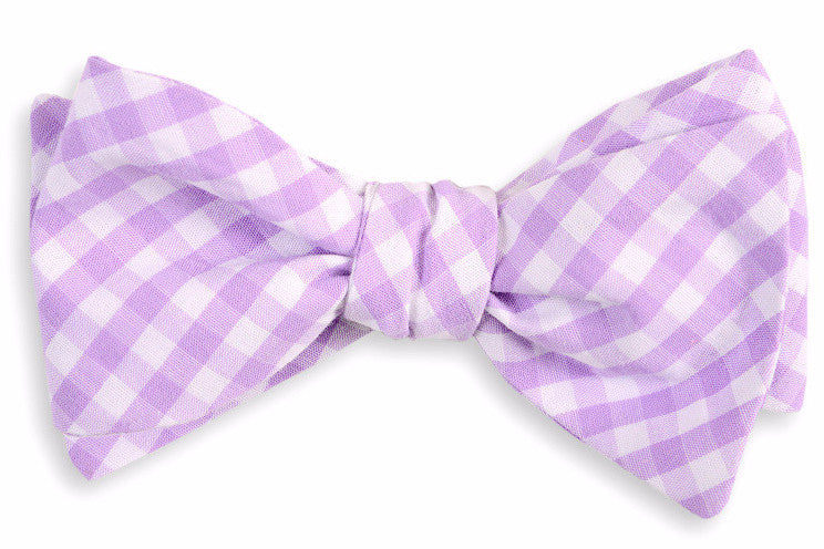 Lavender Check Bow Tie
