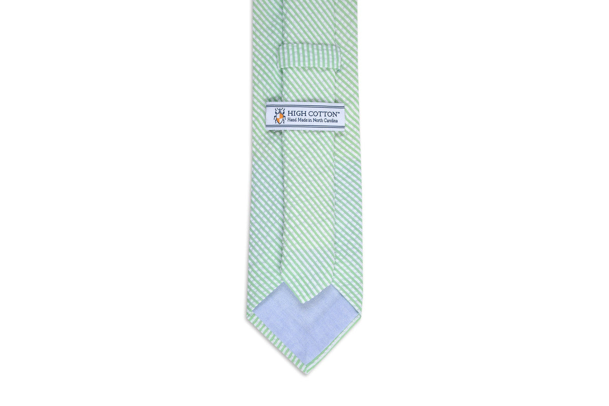 Mint Green Seersucker Stripe Necktie High Cotton