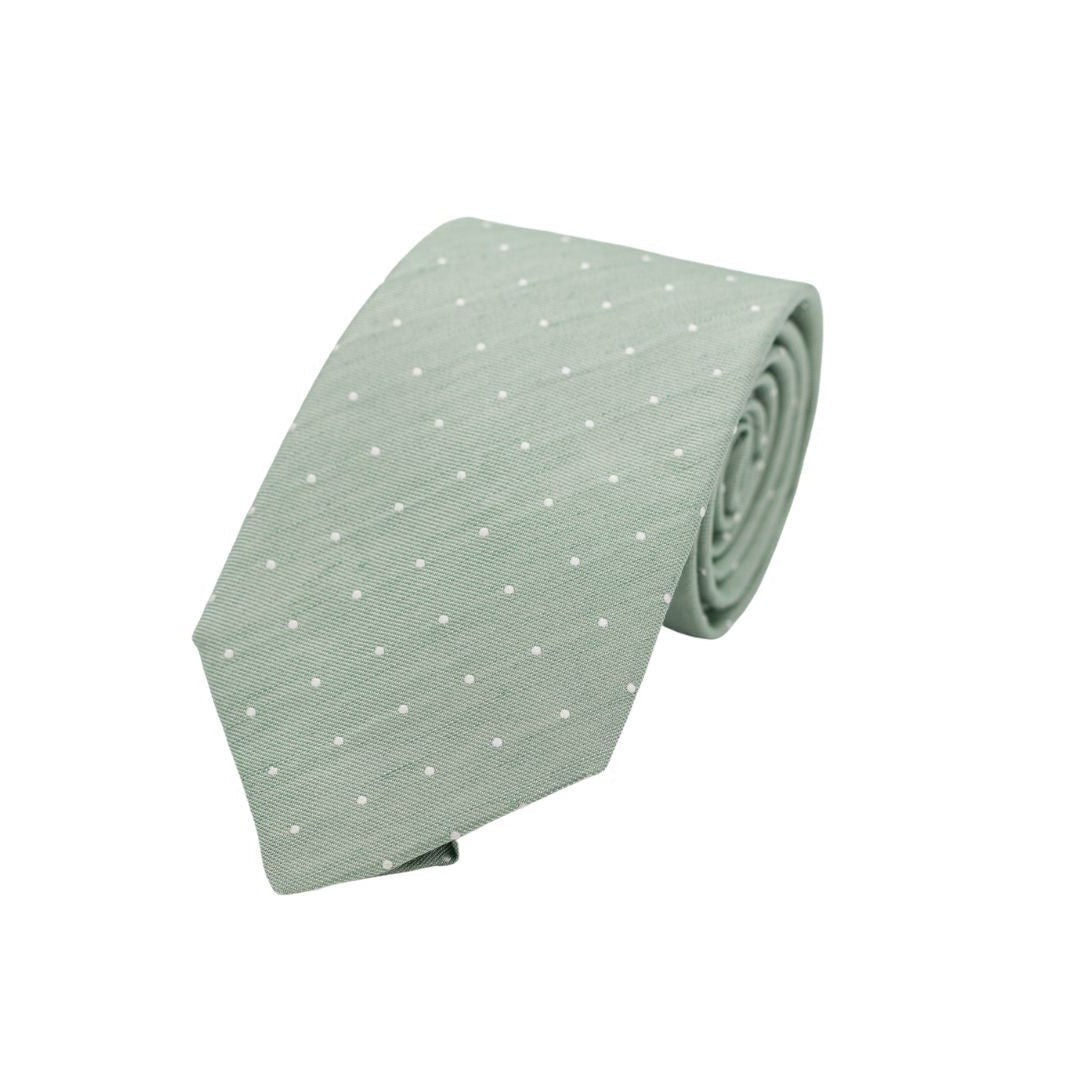 Sage Green Dot Necktie High Cotton