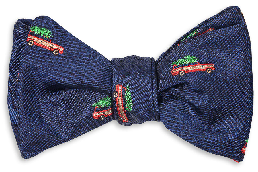 Christmas Woody Bow Tie - Navy High Cotton